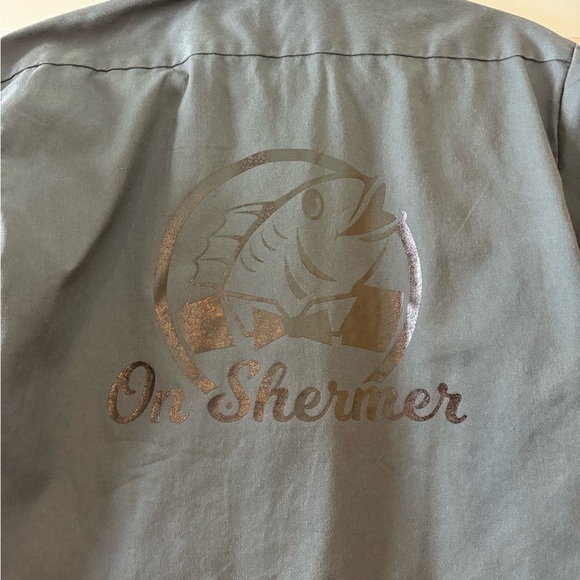 Dickies Work Shirt Small Button Down Gray Lucky Fish Utility Top novelty - Picture 11 of 14